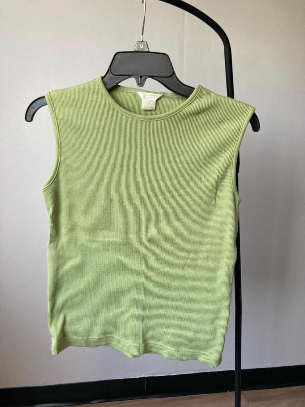 CJ Banks ribbed sleeveless top cotton summer casual cotton size S
